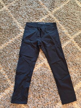 Western Rise Evolution Pant Mens 34x32/34 in Black Slim Fit Stretch Chino